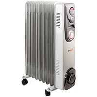 2kW Timer Control Oil Filled Radiator, White