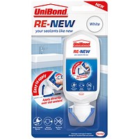 UniBond Re-New Bathroom/Kitchen Silicone Sealant, White, 80ml