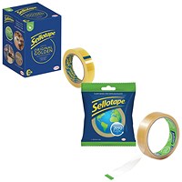 Sellotape Original Golden Tape Rolls, 24mmx66m, Pack of 6 - Get Free Sellotape Zero Plastic Pack of 2