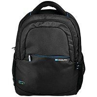 Monolith Blue Line Laptop Backpack, For up to 15.6 Inch Laptops, Black