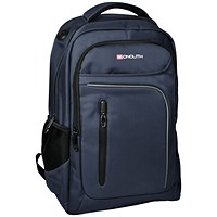 Monolith Business Commuter Laptop Backpack with USB and Headphone Ports, For up to 15.6 Inch Laptops, Blue