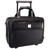 Monolith Deluxe Nylon Wheeled Laptop Case, For up to 15.6 Inch Laptops, Black Monolith Deluxe Nylon Wheeled Laptop Case, For up to 15.6 Inch Laptops, Black