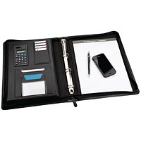 Monolith Zipped Meeting Folder, 275x345mm, Leather-Look, Black Monolith Zipped Meeting Folder, 275x345mm, Leather-Look, Black