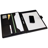 Monolith Conference Folder with A4 pad, 260x340mm, Leather-Look, Black