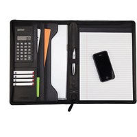Monolith Conference Folder with Pad & Calculator, 250x340mm, Leather-Look, Black