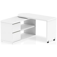 Fleur Smart Storage Desk, 1300mm, White