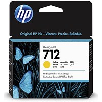 HP 712 DesignJet Ink Cartridge 29-ml Yellow 3ED69A