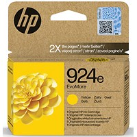 HP 924E EvoMore Original Ink Cartridge High Yield Yellow 4K0U9NE