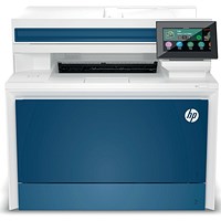 HP Color LaserJet Pro 4302fdn A4 4-in-1 Colour Laser Printer, White and Blue
