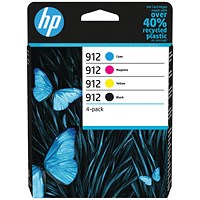 HP 912 Original Ink Cartridge 2.93/8.29-ml CMYK 4-pack 6ZC74AE