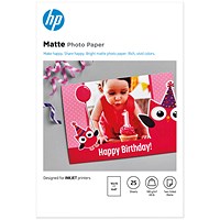 HP Matte Photo Paper 4x6 Inch (Pack of 25) 7HF70A