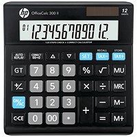 HP OfficeCalc 300 II Desktop Calculator, 12 Digit, Solar and Battery Power, Black HP OfficeCalc 300 II Desktop Calculator, 12 Digit, Solar and Battery Power, Black