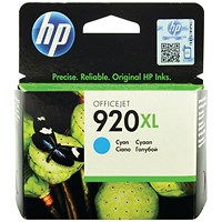 HP 920XL Cyan High Yield Ink Cartridge CD972AE