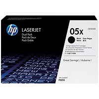 HP 05X Black Laser Toner Cartridge (Twin Pack) CE505XD