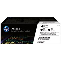 HP 410X Original LaserJet Toner Cartridge High Yield Black 2-pack CF410XD