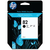 HP 82 High Yield Black Ink Cartridge CH565A