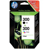 HP 300 Black & Colour Ink Cartridges (2 Cartridges) CN637EE