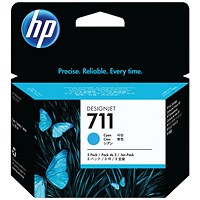 HP 711 Original Ink Cartridge 29-ml Cyan 3-pack CZ134A