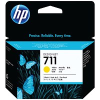 HP 711 Yellow Ink Cartridge (Pack of 3) CZ136A