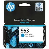 HP 953 Cyan Ink Cartridge F6U12AE