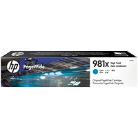 HP 981X PageWide Cyan High Yield Ink Cartridge L0R09A