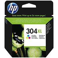 HP 304XL Colour High Yield Ink Cartridge N9K07AE