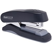 Rapesco Flat Clinch Half Strip Stapler, Capacity 30 Sheets, Black