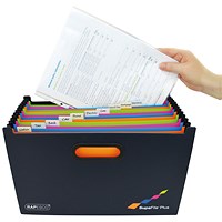 Rapesco Supafile Plus Expanding File, 13 Part, A4, Multicoloured