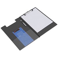 Rapesco Foldover Clipboard, Interior Pocket, Foolscap, Black