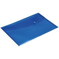 Rapesco Foolscap Popper Wallets, Blue, Pack of 5