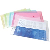Rapesco Foolscap Popper Wallets, Assorted, Pack of 5