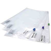 Rapesco A4+ Zip Filing Bags, Clear, Pack of 25