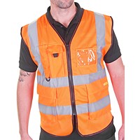 Beeswift High Visibility Executive Mesh Waistcoat, Orange, 5XL Beeswift High Visibility Executive Mesh Waistcoat, Orange, 5XL