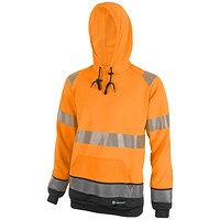 Beeswift High Visibility Two Tone Hoodie, Orange & Black, 3XL