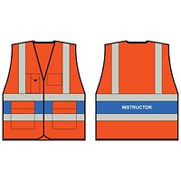 Beeswift Orange Executive "Instructor" Hi-Vis Vest, Orange & Blue, Large Beeswift Orange Executive "Instructor" Hi-Vis Vest, Orange & Blue, Large