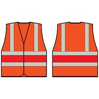 Beeswift High Visibility Vest, Orange With Red Band, 2XL