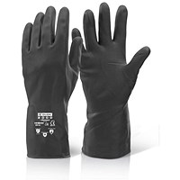 Beeswift House Hold Heavy Weight Rubber Gloves, Black, Medium Beeswift House Hold Heavy Weight Rubber Gloves, Black, Medium