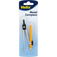 Helix Black/Silver Metal Compass And Pencil (Pack of 10)