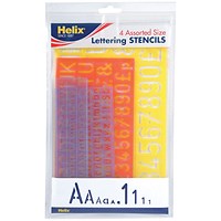 Helix Lettering Stencil Set of 4 Assorted Sizes (Pack of 5)