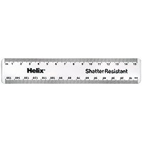 Helix Shatter Resistant Ruler 15cm Clear (Pack of 50)