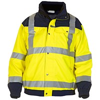 Hydrowear Furth High Visibility Simply No Sweat Pilot Two Tone Jacket, Saturn Yellow & Navy Blue, XL