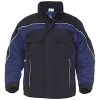 Hydrowear Rimini Simply No Sweat Waterproof Fixed Lining Pilot Jacket, Black & Navy Blue, Medium