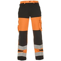 Hydrowear Hertford High Visibility Two Tone Trousers, Orange & Black, 40