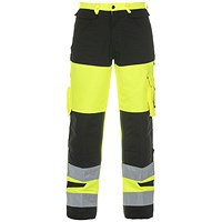 Hydrowear Hertford High Visibility Two Tone Trousers, Saturn Yellow & Black, 36