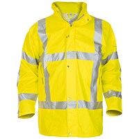 Hydrowear Neer Multi Hydrosoft Flame Retardant Anti-Static High Visibility Waterproof Parka, Saturn Yellow, Medium