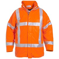 Hydrowear Norfolk Multi Hydrosoft Flame Retardant Anti-Static Waterproof Lined Parka, Orange, Large