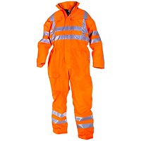 Hydrowear Uelsen Simply No Sweat High Visibility Waterproof Winter Coveralls, Orange, Medium