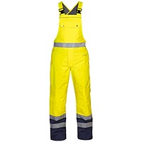 Hydrowear Utting Simply No Sweat High Visibility Waterproof Bib & Brace, Saturn Yellow & Navy Blue, 3XL