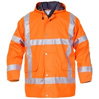 Hydrowear Uitdam Simply No Sweat High Visibility Waterproof Jacket, Orange, Small