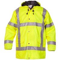 Hydrowear Uitdam Simply No Sweat High Visibility Waterproof Jacket, Saturn Yellow, Medium